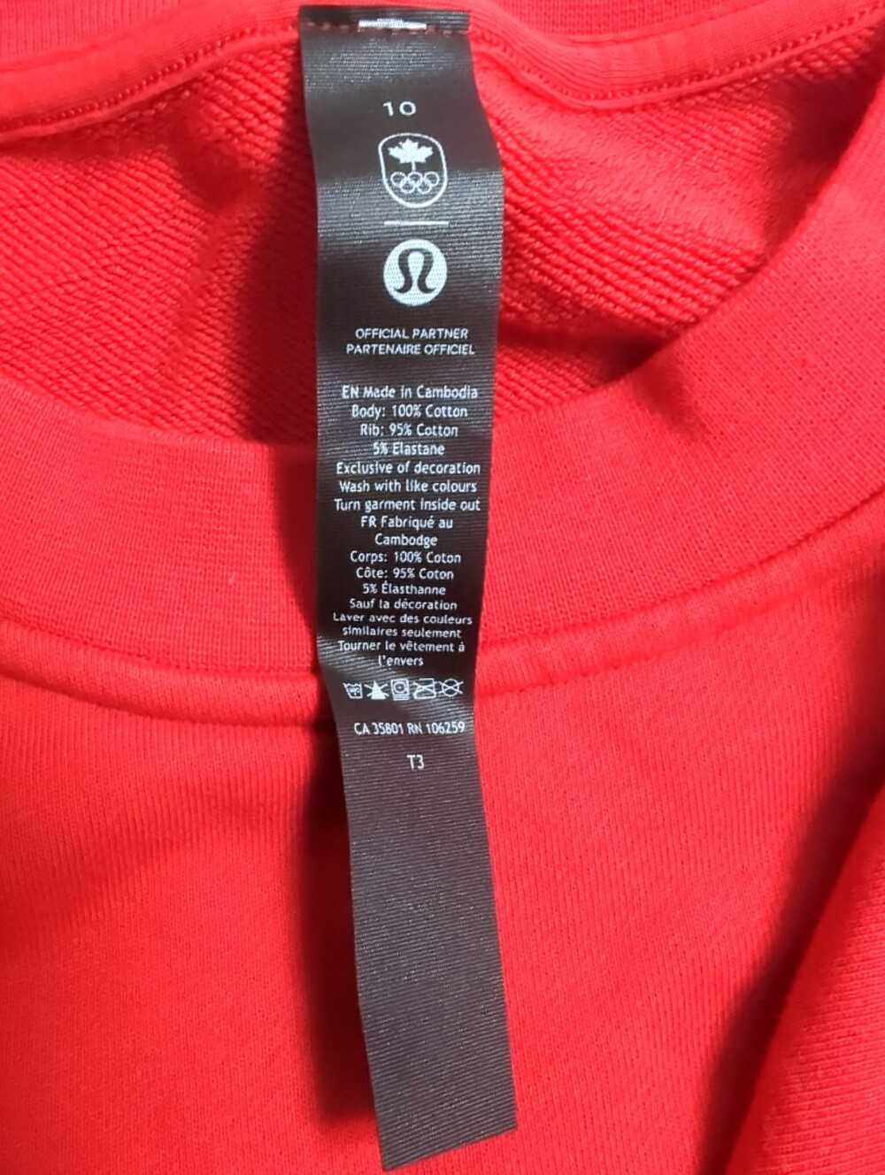 Lululemon Team Canada Olympics Perfectly Oversized Crew Red Sweatshirt Size 10 - Picture 10 of 10